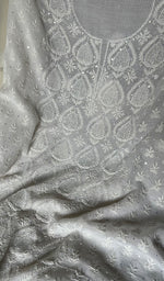 将图像加载到图库查看器中, Women's Lakhnavi Handcrafted Maheshwari Mul Chanderi Unstitched Kurta And Dupatta Set - HONC0288971