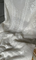 将图像加载到图库查看器中, Women's Lakhnavi Handcrafted Mul Chanderi Unstitched Kurta And Dupatta Set- HONC0267147