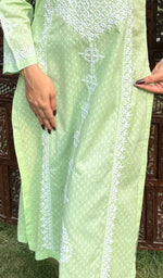 将图像加载到图库查看器中, Zainab Women's Lucknowi Handcrafted Cotton Chikankari Kurti - HONC0217235