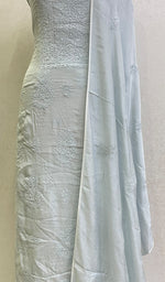 Load image into Gallery viewer, Women's Lucknowi Handcrafted Muslin Chikankari Suit Material - HONC0121058