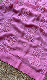 Load image into Gallery viewer, Women's Lakhnavi Handcrafted Viscose Georgette Chikankari Kurti- HONC0221228