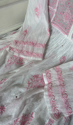 Load image into Gallery viewer, Women's Lakhnavi Handcrafted Mul Chanderi Semi - Stitchd Kurta And Dupatta Set - HONC0322120