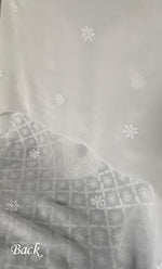 将图像加载到图库查看器中, Lucknowi Handcrafted Viscose Georgette Chikankari Unstitched Men's Kurta Fabric - HONC0322744