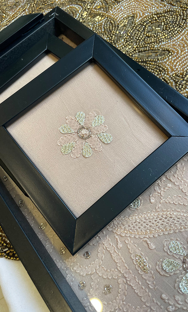 Chikankari Tray with Two Coasters - HONC0254743