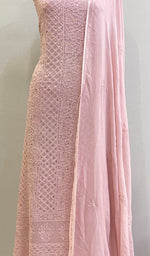 Load image into Gallery viewer, Women's Lakhnavi Handcrafted Viscose Georgette Chikankari Full Suit Material - HONC0194927