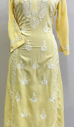 Load image into Gallery viewer, Rusdha Women's Lucknowi Handcrafted Modal Cotton Chikankari Kurti - HONC0229733