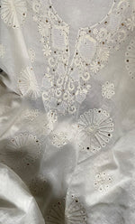 Load image into Gallery viewer, Women's Lakhnavi Handcrafted Mul Chanderi Unstitched Kurta And Dupatta Set- HONC0263961