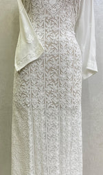 Load image into Gallery viewer, Women's Lakhnavi Handcrafted Viscose Georgette Chikankari Kurti- HONC0159416