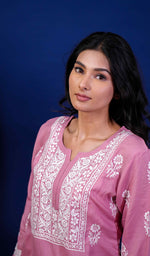 Load image into Gallery viewer, Rupam Women's Lucknowi Handcrafted Modal Cotton Chikankari Kurti - HONC0211871