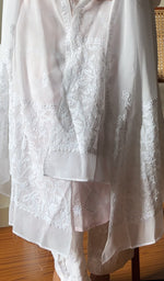Load image into Gallery viewer, Women's Lucknowi Handcrafted Viscose Georgette Chikankari Dupatta - HONC0248010