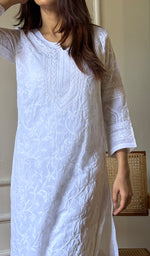 将图像加载到图库查看器中, Women's Lucknowi Handcrafted Cotton Chikankari Kurti - HONC0283430