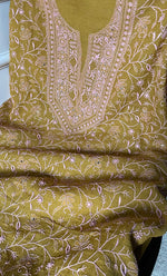 将图像加载到图库查看器中, Women's Lakhnavi Handcrafted Tissue Chanderi Unstitched Kurta And Dupatta Set - HONC0281013