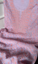 Load image into Gallery viewer, Women's Lakhnavi Handcrafted Mul Chanderi Unstitched Kurta And Dupatta Set - HONC0273558