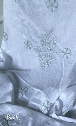 将图像加载到图库查看器中, Women's Lakhnavi Handcrafted Cotton Chikankari Unstitched Kurti Fabric - HONC0318054