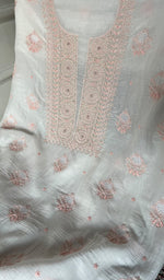 Load image into Gallery viewer, Women's Lakhnavi Handcrafted Unstitched Mul Chanderi Kurta And Dupatta Set - HONC0326141