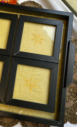 Load image into Gallery viewer, Chikankari Tray with Four Coasters - HONC0254714