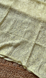 将图像加载到图库查看器中, Women's Lakhnavi Handcrafted Viscose Georgette Chikankari Kurti- HONC0261362