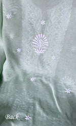将图像加载到图库查看器中, Women's Lakhnavi Handcrafted Cotton Chikankari Unstitched Kurti Fabric - HONC0318765