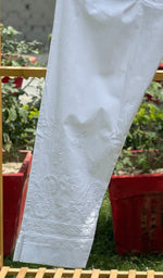 Load image into Gallery viewer, Women's Lucknowi Handcrafted Cotton Chikankari Pant - HONC0287198