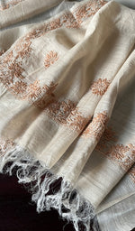 Load image into Gallery viewer, Women's Lakhnavi Handcrafted Munga Silk Chikankari Dupatta - HONC0180043