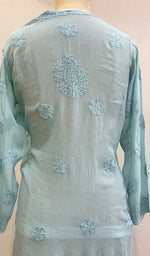 将图像加载到图库查看器中, Women's Lucknowi Handcrafted Viscose Georgette Chikankari Kurta Gharara Set - HONC0195680