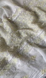 Load image into Gallery viewer, Aaliyah Women's Lakhnavi Handcrafted Mul Chanderi Semi - Stitched Kurta And Dupatta Set - HONC0253631