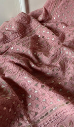 Load image into Gallery viewer, Women's Lakhnavi Handcrafted Viscose Georgette Chikankari Full Suit Material - HONC0270932