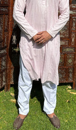 Load image into Gallery viewer, Men's Lucknowi Handcrafted Cotton Chikankari Kurta - HONC0335276