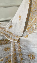 Load image into Gallery viewer, Women's Lakhnavi Handcrafted Mul Chanderi Semi - stitched Angrakha And Dupatta Set - HONC0300848