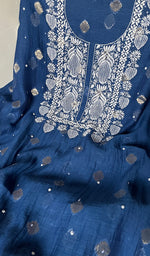 将图像加载到图库查看器中, Women's Lakhnavi Handcrafted Mul Chanderi Unstitched Kurta And Dupatta Set - HONC0261781