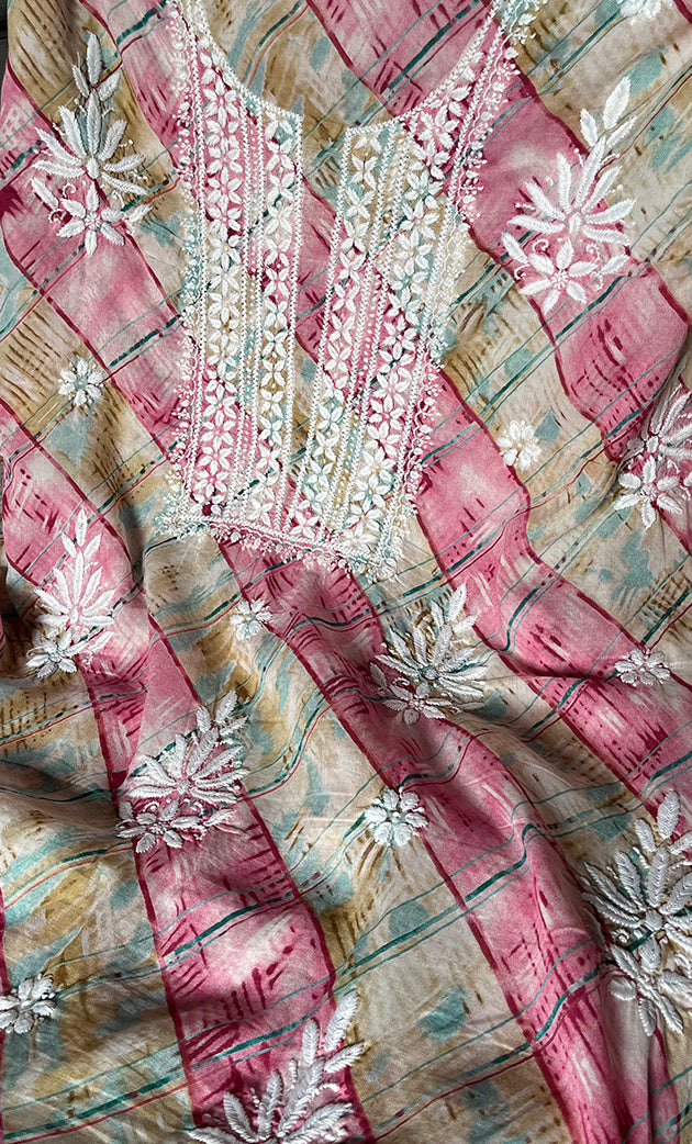 Women's Lakhnavi Handcrafted Cotton Chikankari Kurta And Kurta Dupatta Set - HONC0312682