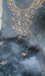 Load image into Gallery viewer, Marifa Women's Lakhnavi Handcrafted Pure Organza Chikankari Unstitched Kurta And Dupatta Set- HONC0362251