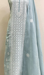 Load image into Gallery viewer, Chavi Women's Lakhnavi Handcrafted Cotton Chikankari Kurta And Dupatta Set- HONC0212209
