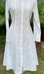 Load image into Gallery viewer, Niyat Women's Lucknowi Handcrafted Cotton Chikankari Long Dress - HONC0303725