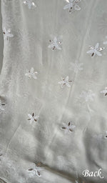 将图像加载到图库查看器中, Saima Women's Lakhnavi Handcrafted Pure Silk Georgette Chikankari  Kurti Fabric - HONC0229272