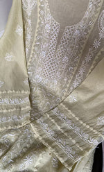Load image into Gallery viewer, Women's Lakhnavi Handcrafted Mul Chanderi Semi - stitched Kurta And Dupatta Set- HONC0305144