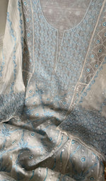 将图像加载到图库查看器中, Women's Lakhnavi Handcrafted Mul Chanderi Semi - Stitched Anarkali And Dupatta Set - HONC0292198