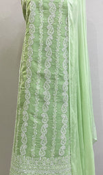 将图像加载到图库查看器中, Women's Lakhnavi Handcrafted Cotton Chikankari Suit Material - HONC0217829