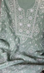 Load image into Gallery viewer, Women's Lakhnavi Handcrafted Maheshwari Mul Chanderi UnStitched Kurta And Dupatta Set - HONC0286686