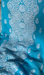Load image into Gallery viewer, Women's Lucknowi Handcrafted Faux-Georgette Unstitched Chikankari Suit Material - HONC0348789