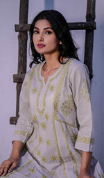 Load image into Gallery viewer, Divya Women's Lucknowi Handcrafted Cotton Chikankari Kurti - HONC0213403