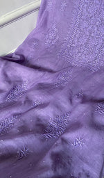 Load image into Gallery viewer, Women's Lakhnavi Handcrafted Mul Chanderi Unstitched Chikankari Full Suit Material - HONC0328125