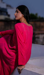 Load image into Gallery viewer, Nilofar Women's Lakhnavi Handcrafted Viscose Georgette Chikankari Anarkali - HONC0212165
