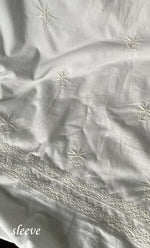 将图像加载到图库查看器中, Women's Lakhnavi Handcrafted Cotton Chikankari Unstitched Kurti Fabric - HONC0235341