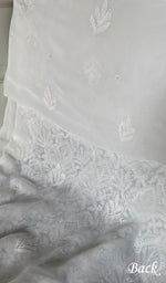 Load image into Gallery viewer, Saima Women's Lakhnavi Handcrafted VIscose Georgette Chikankari Kurti Fabric - HONC0343101