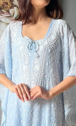 Load image into Gallery viewer, Rabia Women's Lucknowi Handcrafted Mul chanderi Chikankari Kaftan - HONC0305550