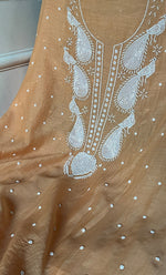 Load image into Gallery viewer, Mor Women's Lakhnavi Handcrafted Mul Chanderi Unstitched Kurta And Dupatta Set- HONC0330296