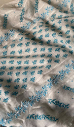 Load image into Gallery viewer, Saziya Women's Lakhnavi Handcrafted Mul Chanderi Semi - Stitched Kurta And Dupatta Set - HONC0249178