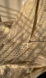 Load image into Gallery viewer, Women's Lakhnavi Handcrafted Tissue Chanderi Chikankari Semi Stitched Kurta And Dupatta Set - HONC0299454