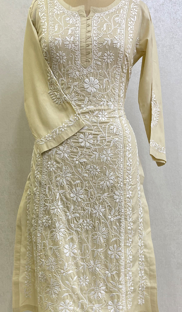 Iqra Women's Lucknowi Handcrafted Cotton Chikankari Kurti - HONC0141262